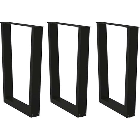 Esstisch Beine V-Form 3 Stück Schwarz 70x(72-73,3) cm Stahl