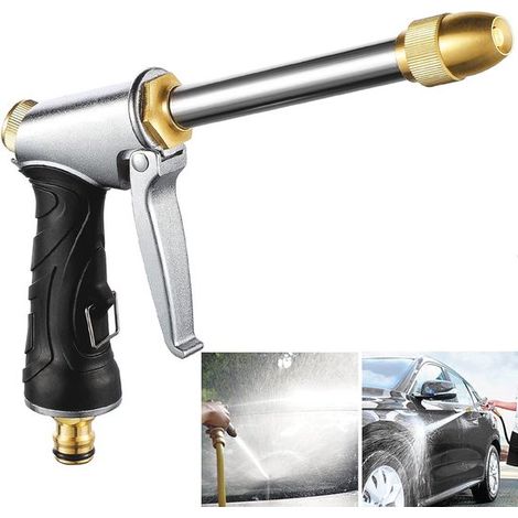 Pistola pulverizadora para manguera de jardín, Pistola pulverizadora, Aspersor, Pulverizador de riego, Pistola de agua, Ajustable infinitamente (1/5)