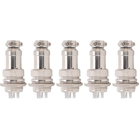 5Connecteurs GX16 16mm 450V 7 broches, fiche mâle femelle pour panneau, boîtier métallique, connectique aviation, 5 pièces (1/5)