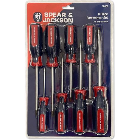 Spear & Jackson Screwdriver Set 8pc Flat, Philips Pozi SD8PS (1/3)