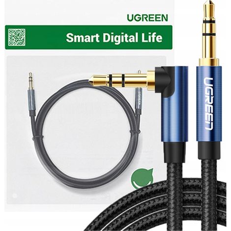 Cavo AUX angolato Ugreen con 2 mini jack da 3,5 mm, 1 m, blu (AV112)