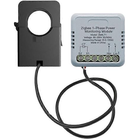 Tuya Zigbee-Leistungsüberwachungsmodul, bidirektionaler Clip-On-Energiezähler für Schwellenwertanwendungen, Stromexport und -import (1/5)