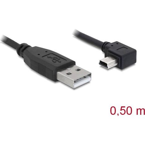Delock Câble USB USB 2.0 USB-A mâle, USB-Mini-B mâle 0.50 m noir 82680 (1/3)