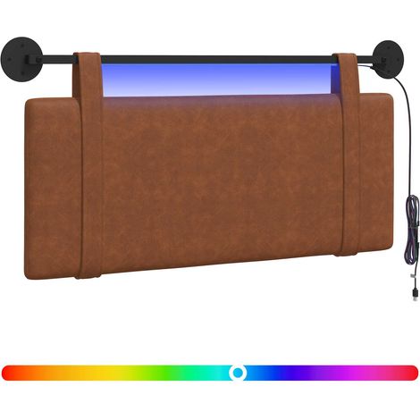 Hanging Headboard Brown Antique PU vidaXL