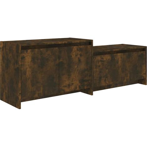 Meuble TV, Étagère TV, Meuble de Salon, Chêne fumé 146,5x35x50 cm Aggloméré OIB3608E (1/5)