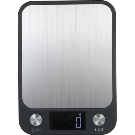 Balanza digital de alta precisión fabricada en aleación de aluminio con superficie impermeable, 10 kg/1 g, pantalla LCD retroiluminada, balanza de cocina portátil, balanza para repostería