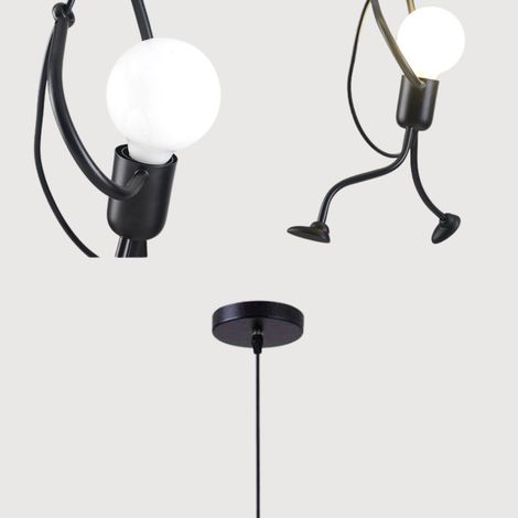 Hängeleuchte Humanoid Schwarz Einzigartiges Design Loft LED. Einzeln (1/5)