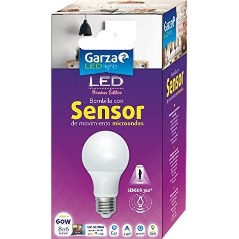 Garza Ampoule LED avec capteur micro-ondes E27, 10 W, Violet