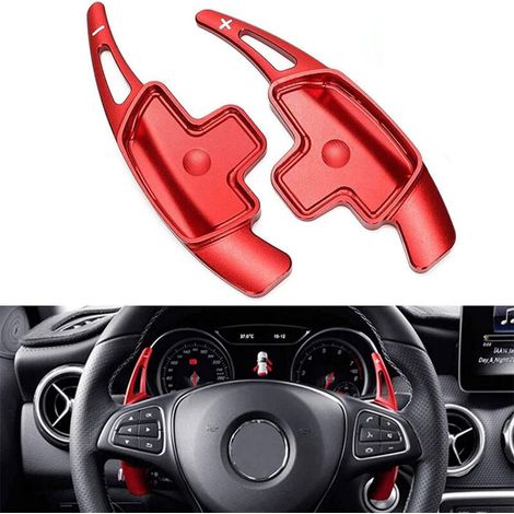 royaluxe - Palettes de changement de vitesse Mercedes, lame de palette de changement de vitesse en alliage d'aluminium Mercedes Benz, extension de levier de vitesses au volant, pièces décoratives modi (1/5)