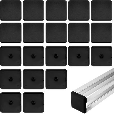 Capuchons de Protection en Aluminium Noir 40 X 40 Mm pour Profil en Aluminium Noir, Protection et Amélioration Esthétique, Idéales pour Construction, Industrie et Bricolage (1/5)