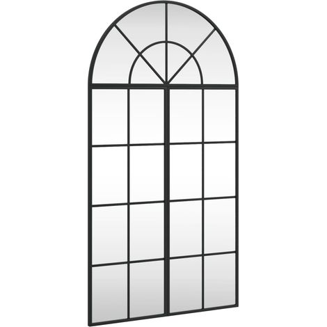 Wall Mirror Black 60x110 cm Arch Iron vidaXL