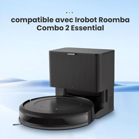 18 Accessoires pour Aspirateur Irobot Roomba Combo 2 Essential/iRobot Roomba 105 Combo, 1 Brosse à Rouleau, 4 Filtres, 4 Serpillères, 4 brosses latérales, 4 sacs à poussière, 1 Brosse de Nettoyage