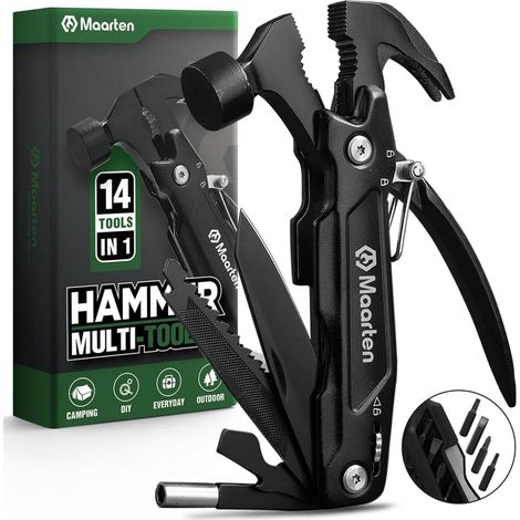 Maarten 14 in 1 Multitool Camping Hammer Geschenke Männer Vatertag Gadgets (1/5)