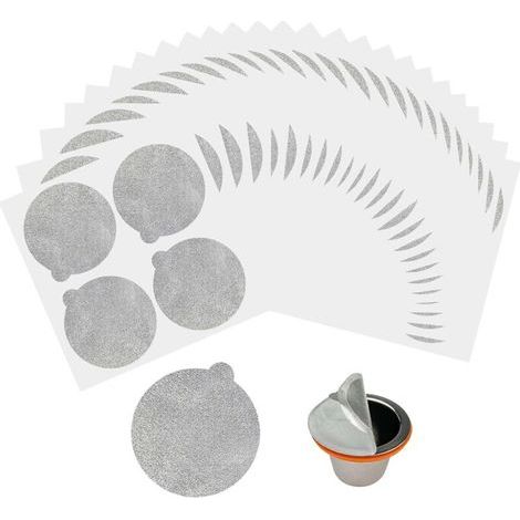 100 Pièces Couvercles en Papier Aluminium 37mm pour Capsules D’espresso Réutilisables Opercule Capsule Autocollant Compatible avec Nespresso (Argent) (1/4)