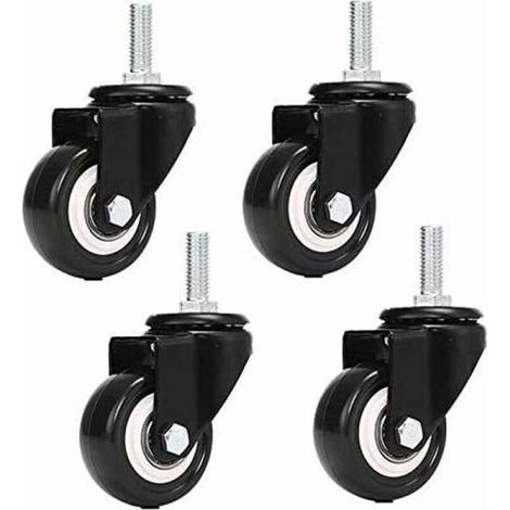 4 Roulettes Chariot M8x25mm 240kg PU (1/3)