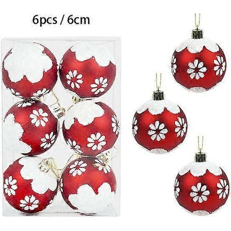 6 à 24 boules de Noël rouges et dorées, décorations pour sapin de Noël, grandes boules à suspendre, décorations de Noël et du Nouvel An (B04-6 pièces) (1/5)
