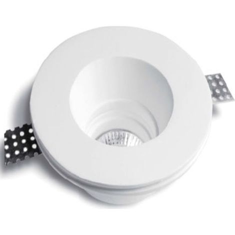 Douille De Spot Encastrée Fixe En Plâtre Pour Lampes Led Rond Rétractable 10 Cm