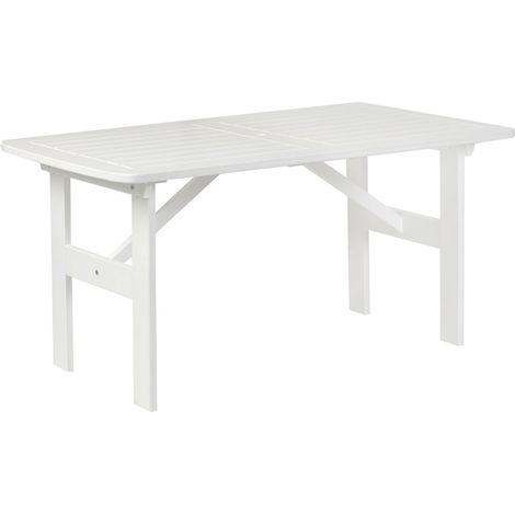 Tavolo in Legno da Esterno Modello VENTA 140 x 80 x 69 h. cm - Verniciato Bianco (1/4)