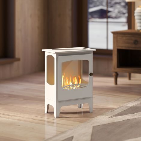 Cheminée à bioéthanol 39x26x54 cm Noir 7000 BTU en acier à 0,9 L Temps de combustion du réservoir 3H
