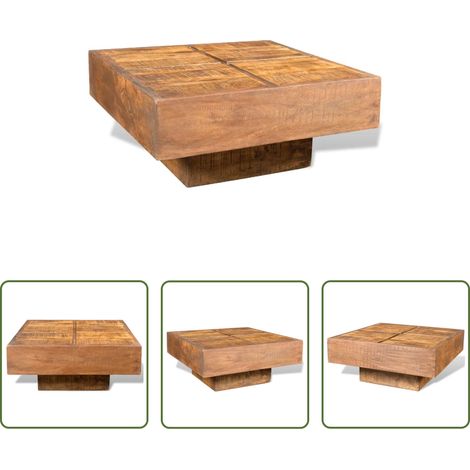 Table basse antique - Table basse carrée Marron Bois massif de manguier (1/5)