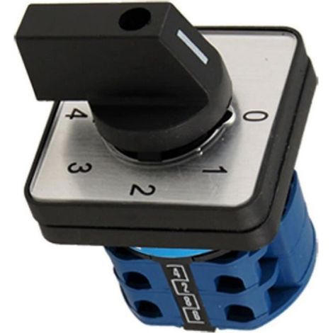 Interrupteur de changement de cam rotatif de controle master a 8 Bornes a 5 Positions de 20A Noir + Bleu (1/3)