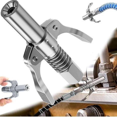 Embout Pompe a Graisse, Coupleur Rapide pour Pistolet à Graisse, Embout de Préhension pour Graisseurs Coniques et tous Types de Presses de Graisse, Style 1 (1/5)