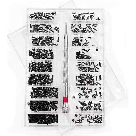 500 pcs Kit de Vis de Réparation Minuscule Micro, Avec Tournevis, Kit d'Assortiment de Petites Vis en Acier Inoxydable, 18 Tailles, pour Lunettes, Ordinateur Portable (1/5)
