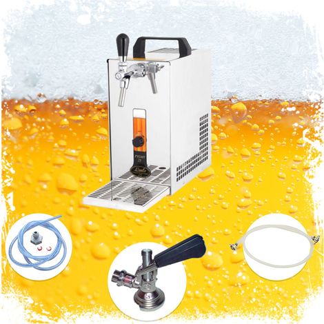 Komplett Set - Zapfanlage, Bierzapfanlage, Bierzapfen PYGMY 20/K mit Membranpumpe, 1-leitig Trockenkühlgerät aus Edelstahl, 25 Liter/h, Green Line, NC Adapter