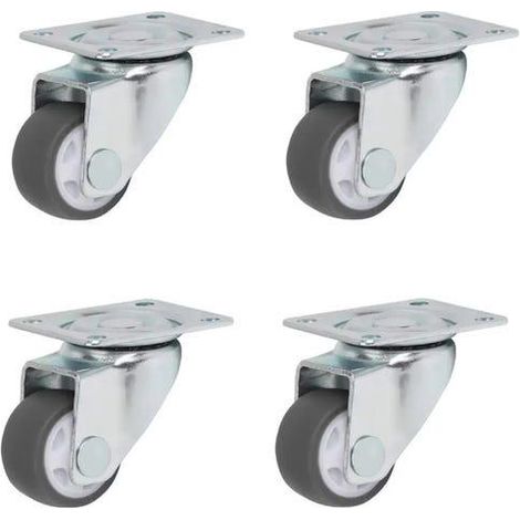 Lot De 4 Noir Roulettes Pivotantes 50mm Roues Avec Frein, Pour Meuble Transport (1/5)