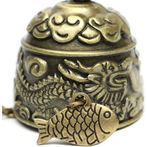 Cloche Fengshui - Carillon Éolien Dragon Vintage en Alliage de Zinc - Décoration Intérieure Extérieure - Lot de 2 Pièces (1/2)