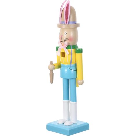 Casse-Noisette Lapin de Pâques en Bois Naturel 26,4 X 6,6 X 6,3 Cm – Figurine Décorative Colorée pour Décoration Printanière de Table, Décoration Intérieure Festive de Pâques, (1/5)
