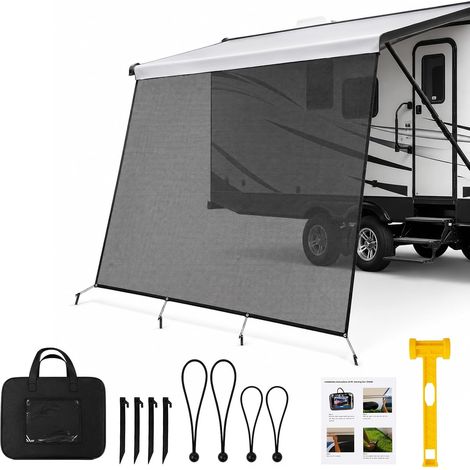 Van Awning 246x335cm Anti-UV - Complete for Outdoor Blind  Sunscreen and rainproof, easy to install on a van or camper, ideal for your outdoor getaways (1/5)