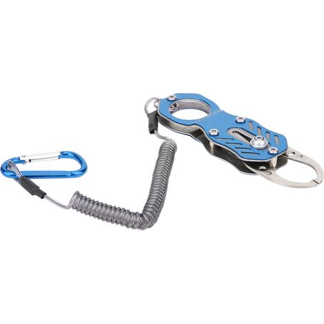 Mini Pince de Prise en Aluminium Alliage Portable Étau de Contrôle Poisson avec Corde Anti-Perdition (Bleu Charme) (1/5)