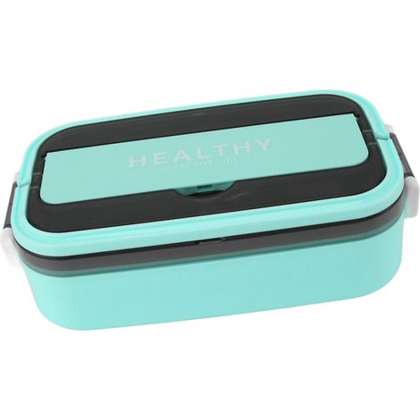 Bento-Lunchbox aus Edelstahl 316, 700 ml Fassungsvermögen, auslaufsicher, mikrowellengeeignet, für Schule und Büro, Mintgrün (1/5)