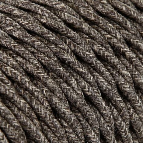 Câble Electrique Marron chiné Naturel en Textile Torsadé 3x0.75mm² - Fil Electrique Tissu (1/3)