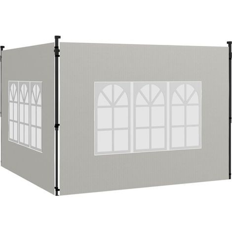 Set of 2 side panels for 3x3 and 3x6 gazebos, waterproof, with windows, white (1/5)