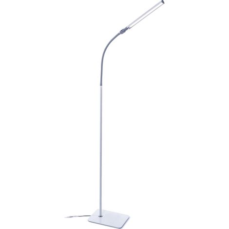 Lampadaire LED - Lumière du jour 6 000 K, 1 145 lux à 30 cm, 4 niveaux de luminosité, bras flexible, basse consommation, blanc (1/5)
