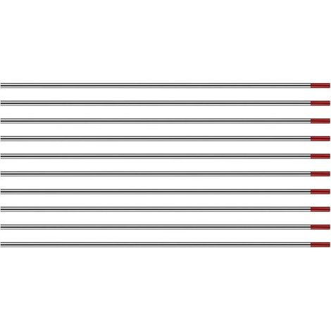 Soudage TIG Electrodes de Tungstène avec 2% de Thorium WT20 (Rouge) 1,6mm 150mm 10 pièces par Paquet