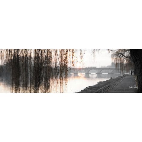 Tableau sur toile les bords du Cher 30x97 cm - Impression sur Toile Murale Décorative - Image imprimée en HD sur Toile - Toile sur Châssis en Bois FSC - Fabriqué en France (1/4)