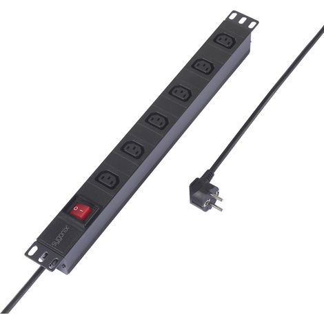 Sygonix SY-6736980 Steckdosenleiste 19 Zoll 6fach Schwarz Schutzkontakt 1 St. (1/5)