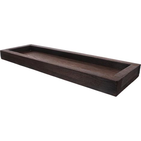 Plateau Bois Long et Étroit Porte-Bougies Rustiques Plateau Décoratif Style Ferme pour Salle de Bain et Table Basse'-'-