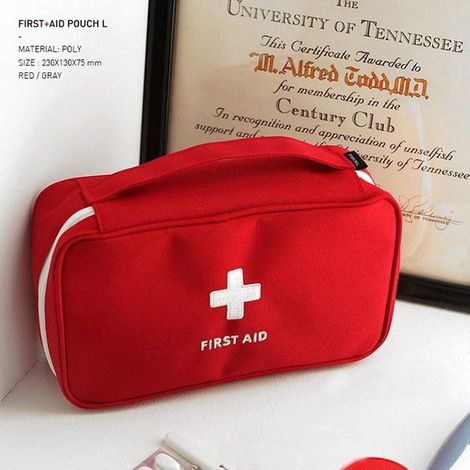 Medizinbeutel aus Stoff, Reise-Set, Erste-Hilfe-Tasche für Familien, rote Notfalltasche (1/5)