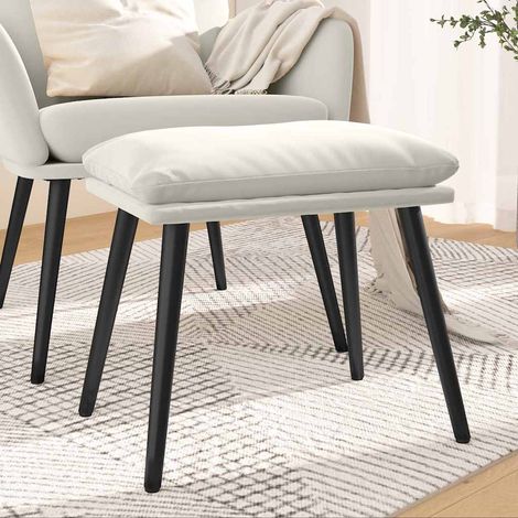 vidaXL Reposapiés de terciopelo crema blanco 45x29,5x35 cm (1/5)