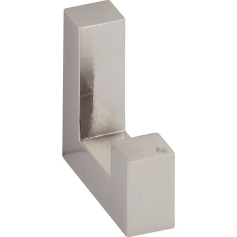 Grimme Kleiderhaken Wand Force Breite 12mm, Höhe 40mm - Wandhaken Garderobe - Garderobenhaken einzeln, Zinkdruckguss Edelstahl Effekt