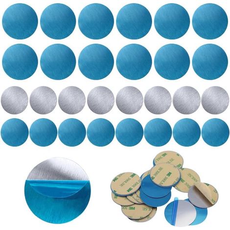 Plaques Métalliques Autocollantes, Lot de 50, 30mm25+20mm25, Plaque Métalliques Autocollantes Polyvalentes pour Figurine Fixe, Téléphone de Voiture, Décoration d'intérieur,Aimant de Frigo (1/5)