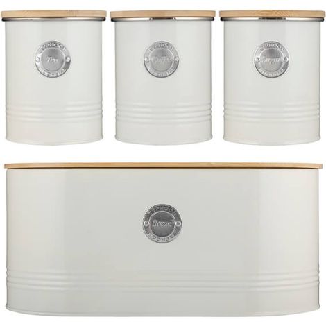 Typhoon Living 4 Piece Storage Set Tea, Coffee, Sugar & Bread Cream (1/5)