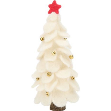 Weihnachtsbaum, neue Weihnachtsdekoration 2023, Weihnachtsbaumschmuck aus Wollfilz, Heim- und Silvesterdekoration, weiß, groß (1/5)
