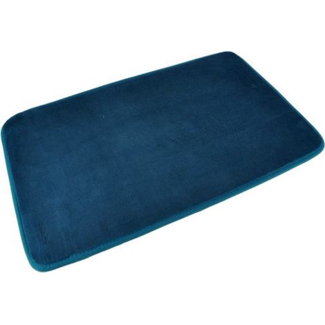 Tapis de Bain Microfibre "Vitamine II" 45x75cm Bleu Émeraude (1/5)