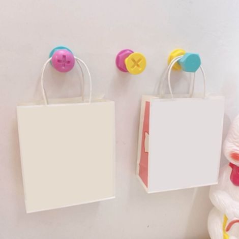 Mini ganchos de pared de alta calidad, de 3 piezas, en varios colores, autoadhesivos, no requieren taladrar, de material ABS multifuncional para baños y cocinas. (1/5)