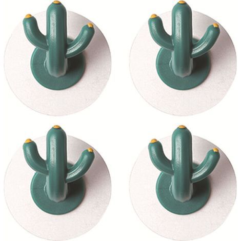 4 pcs Creative Cactus Crochets Mur Crochets Auto-Adhésif Crochets Décoration Mignon Mur Crochets Serviette Crochets Salle De Bains Cuisine Salon Poinçon Gratuit (1/5)